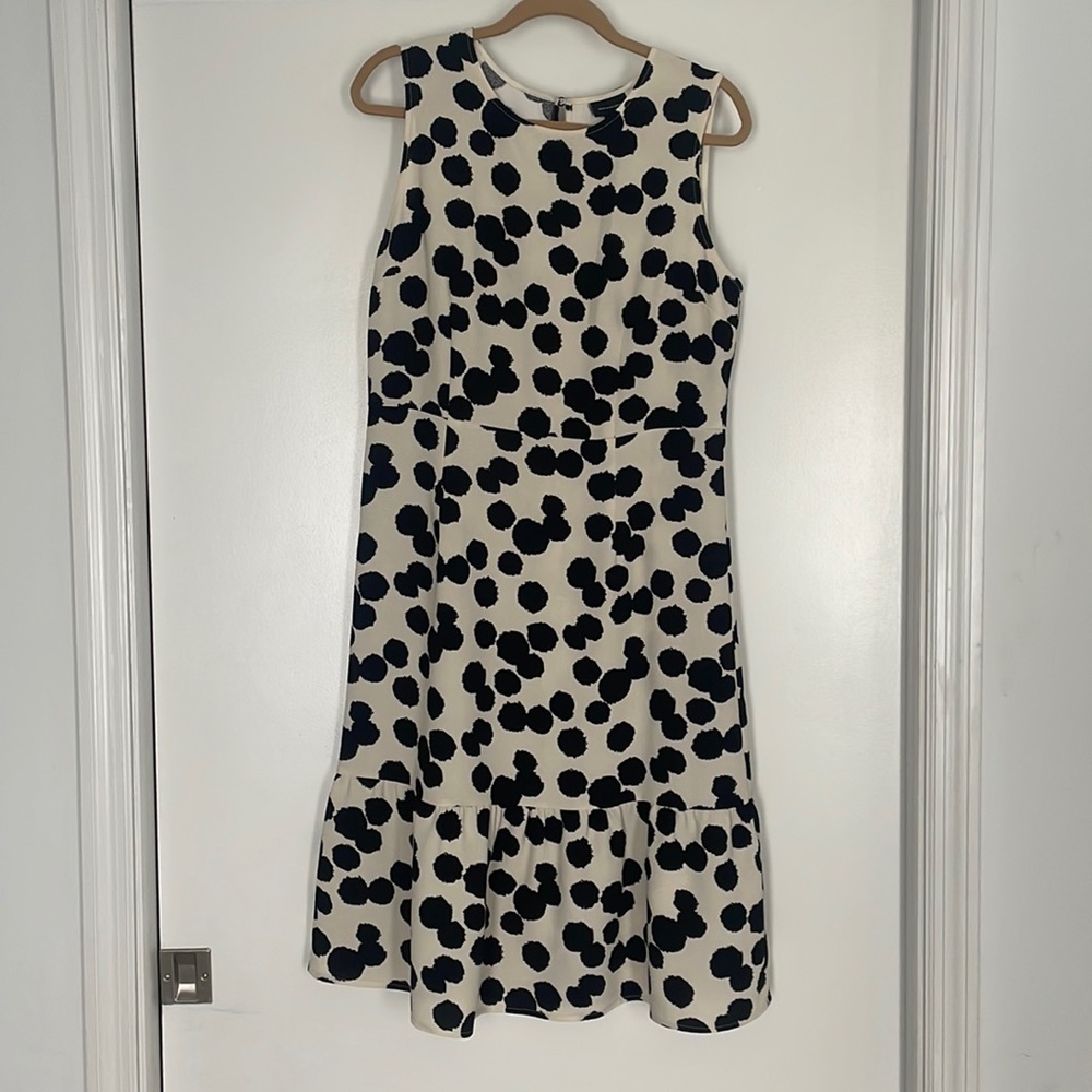 Who What Wear Black Polka Splatter Dress in Size L